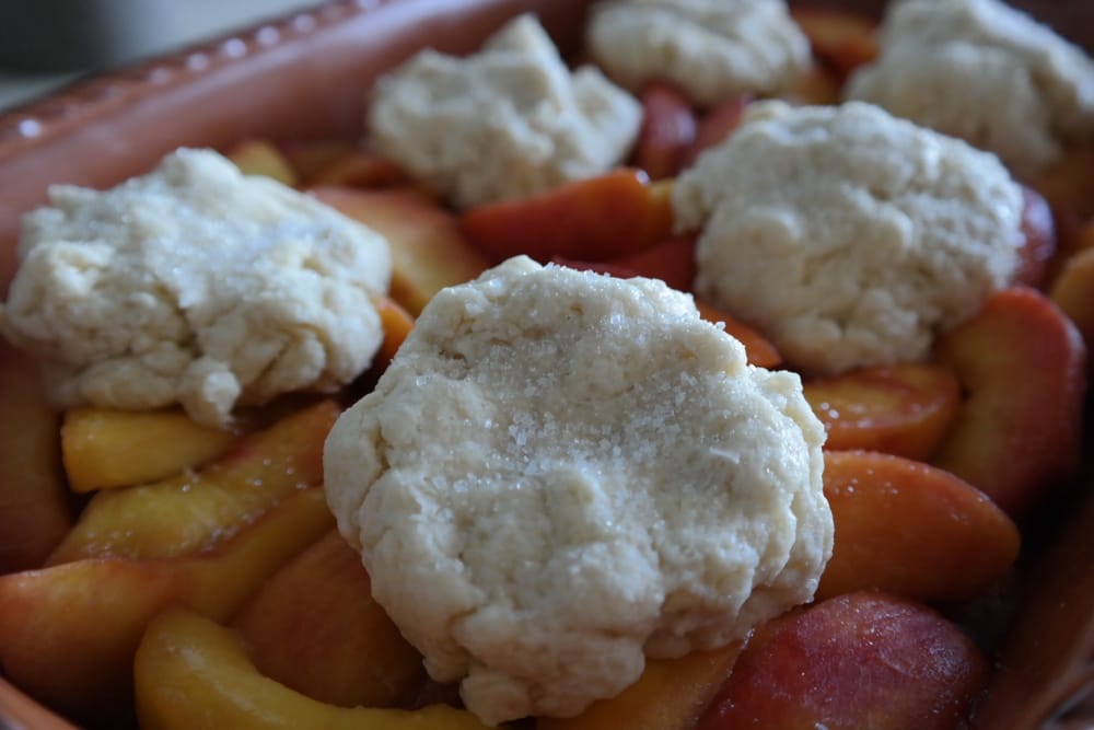 Peach Cobbler Before