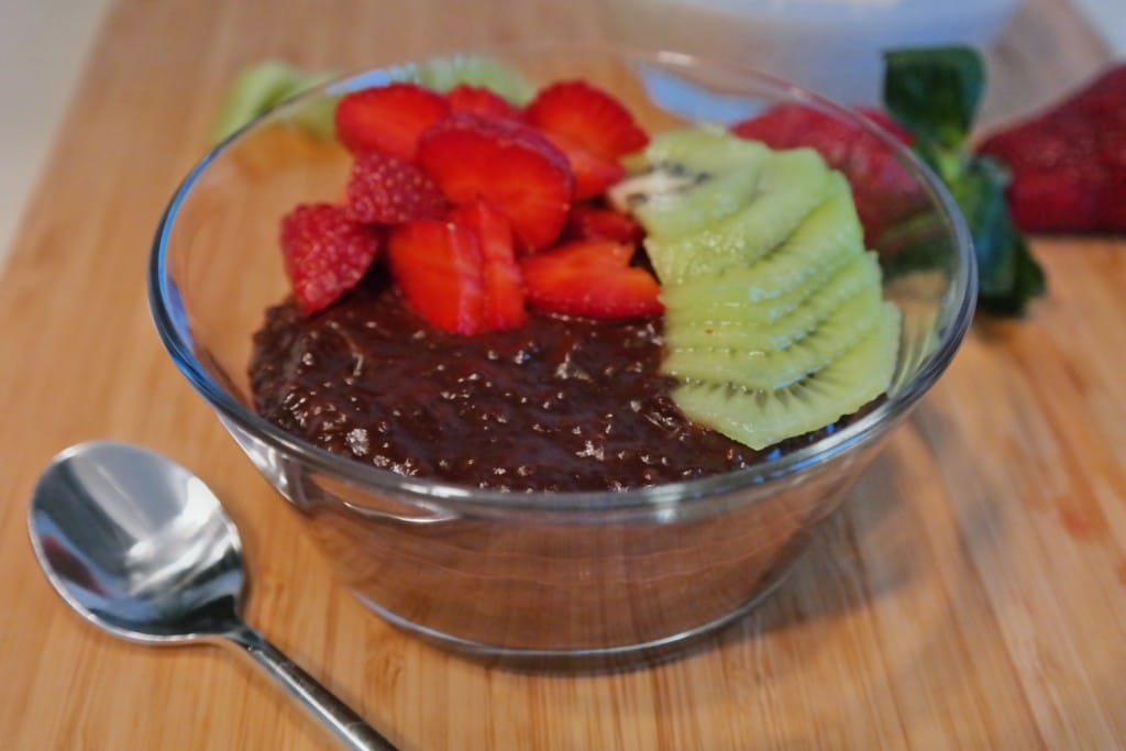 Dark chocolate quinoa pudding