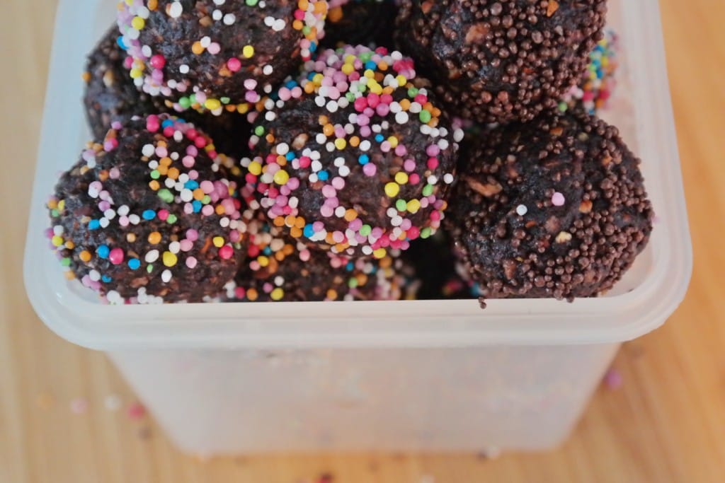 Walnut and  peanut butter truffles