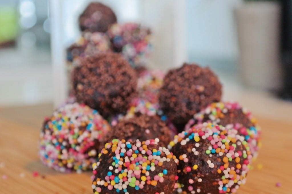 Nut, walnut and peanut butter truffles