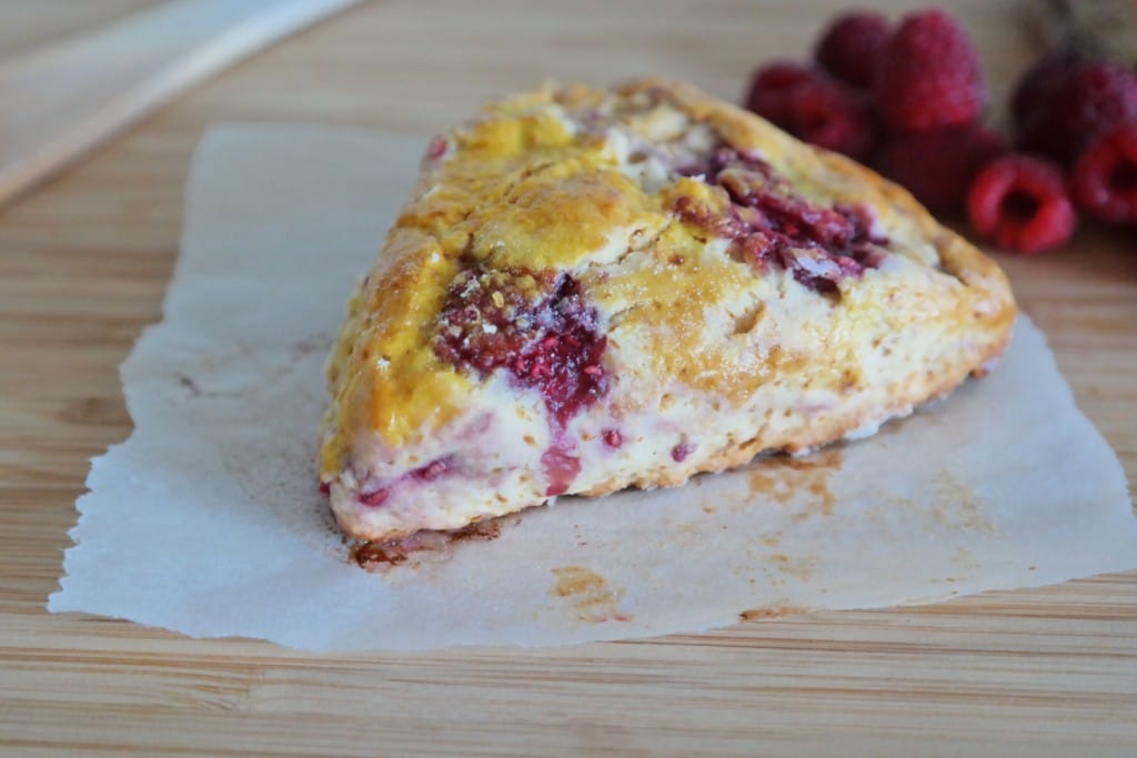 Raspberry and honey scones