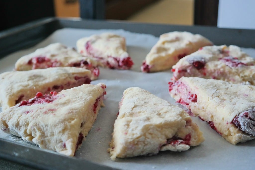 Raspberry and honey scones before
