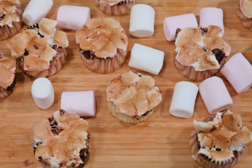 A bunch of smores muffins