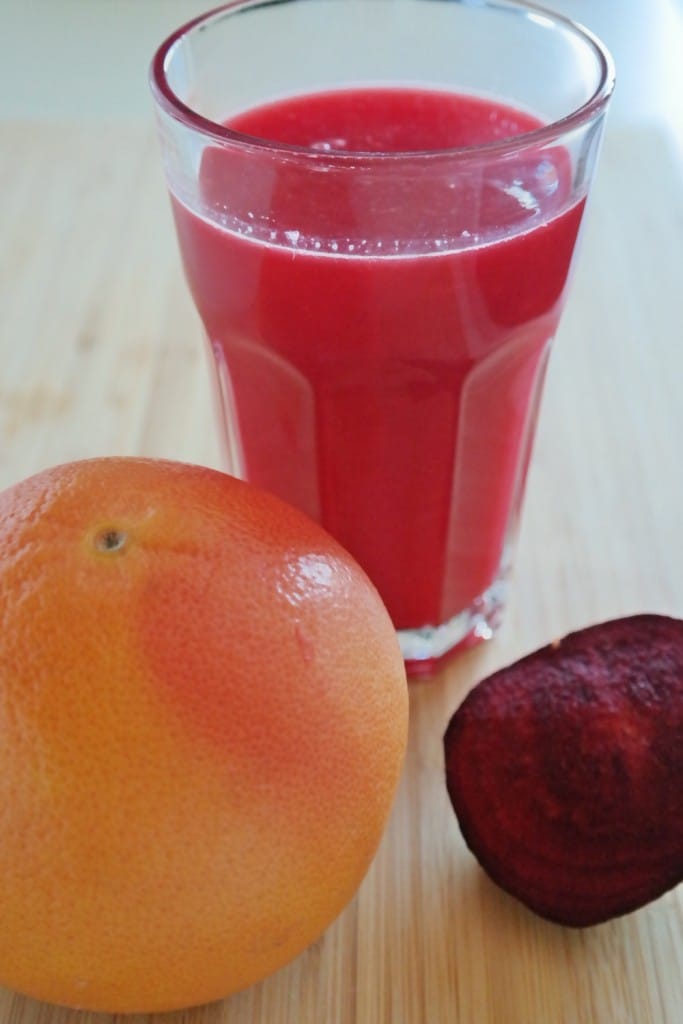 Beet and grapefruit fresh juice