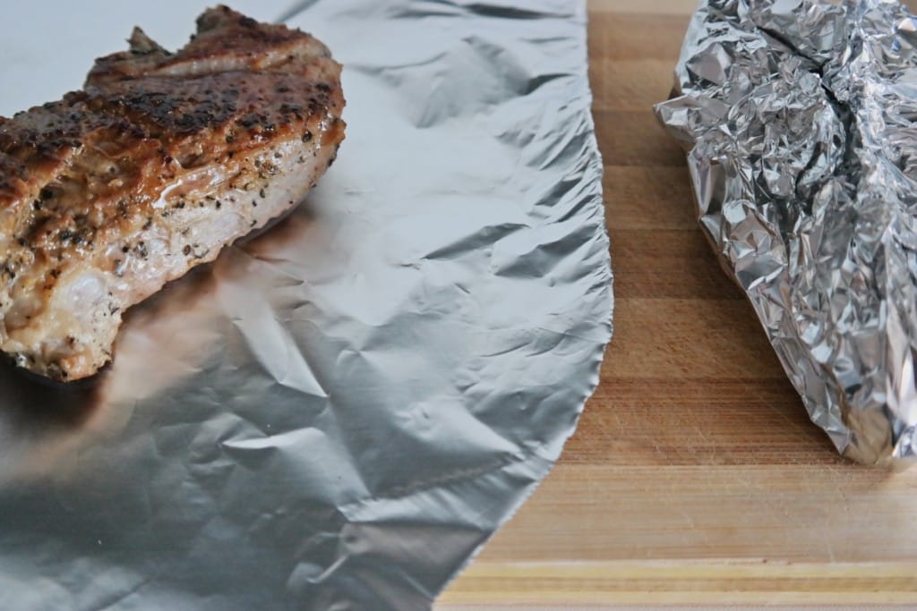 Beef steak in the making, wrapped up