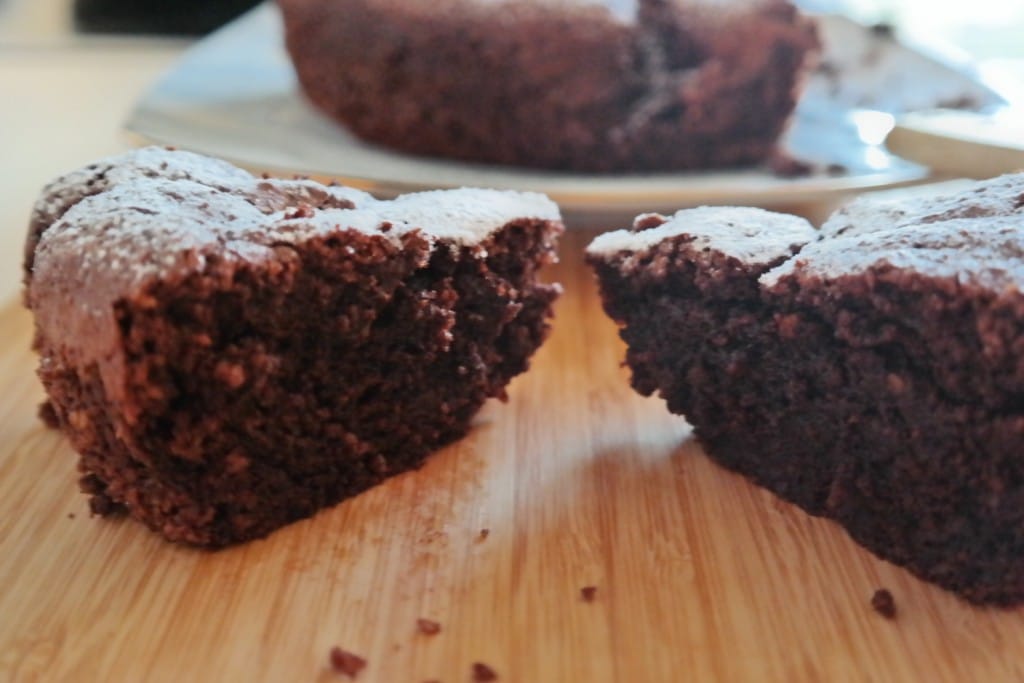 Espresso chocolate almond cake