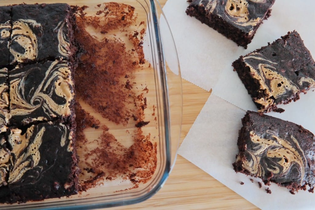 Coconut banana peanut butter brownie