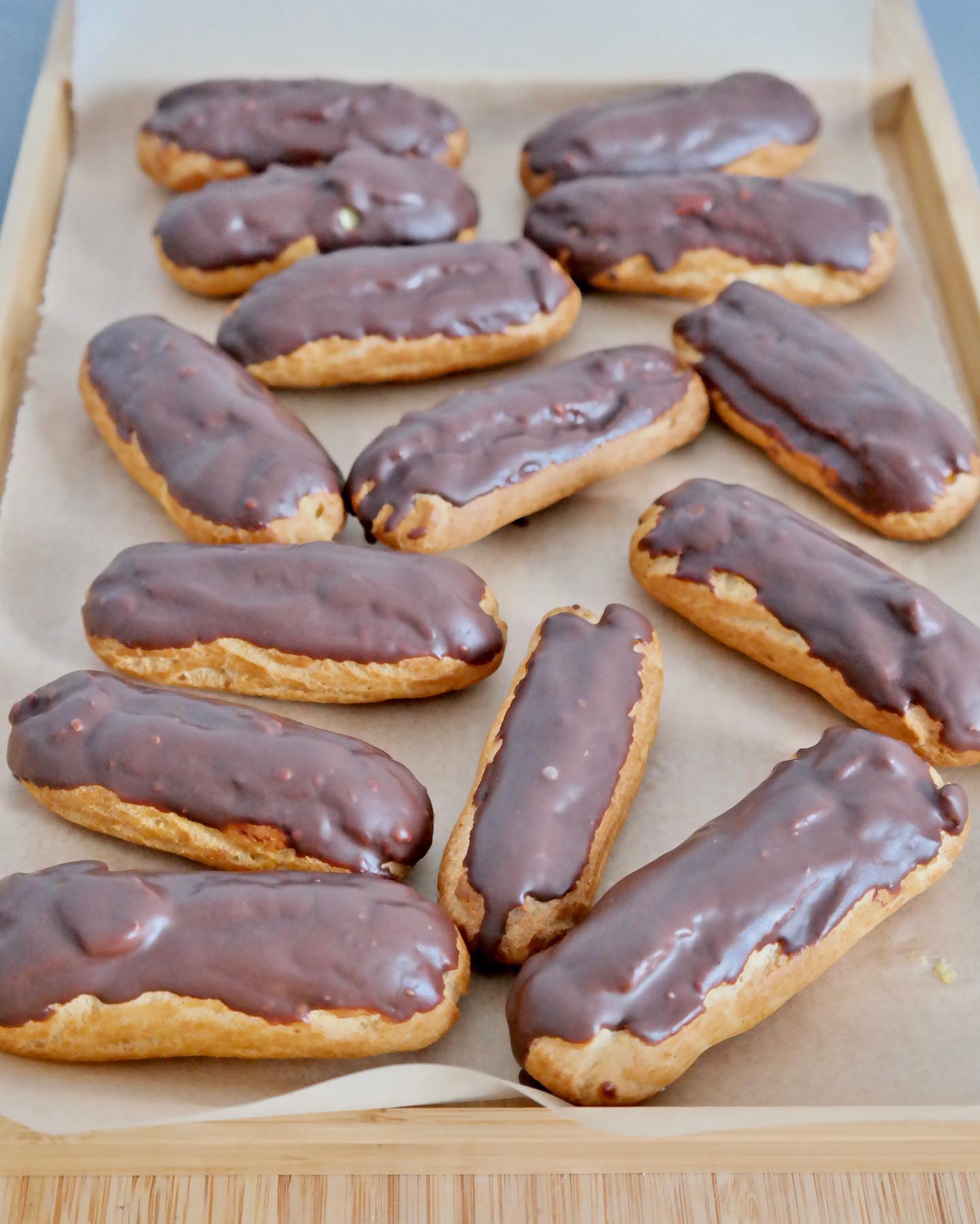 My way of starting the weekend with these classic chocolate eclairs with vanilla pastry cream filling π₯°
.
.
.
.
#baking #bake #bakinglove #bakingfromscratch #bakingtime #homebaking #homebaked #chocolate #eclair #vanilla #dessert #desserts #sweet #sweetooth #ilovebaking #bakerenthusiast #food #foodblogger #cake #instagood #instapic #photooftheday #yum #yummy