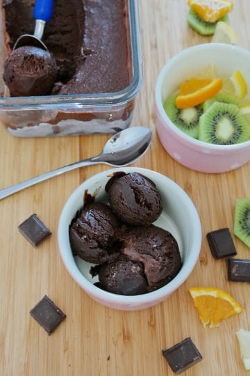 Homemade chocolate ice cream