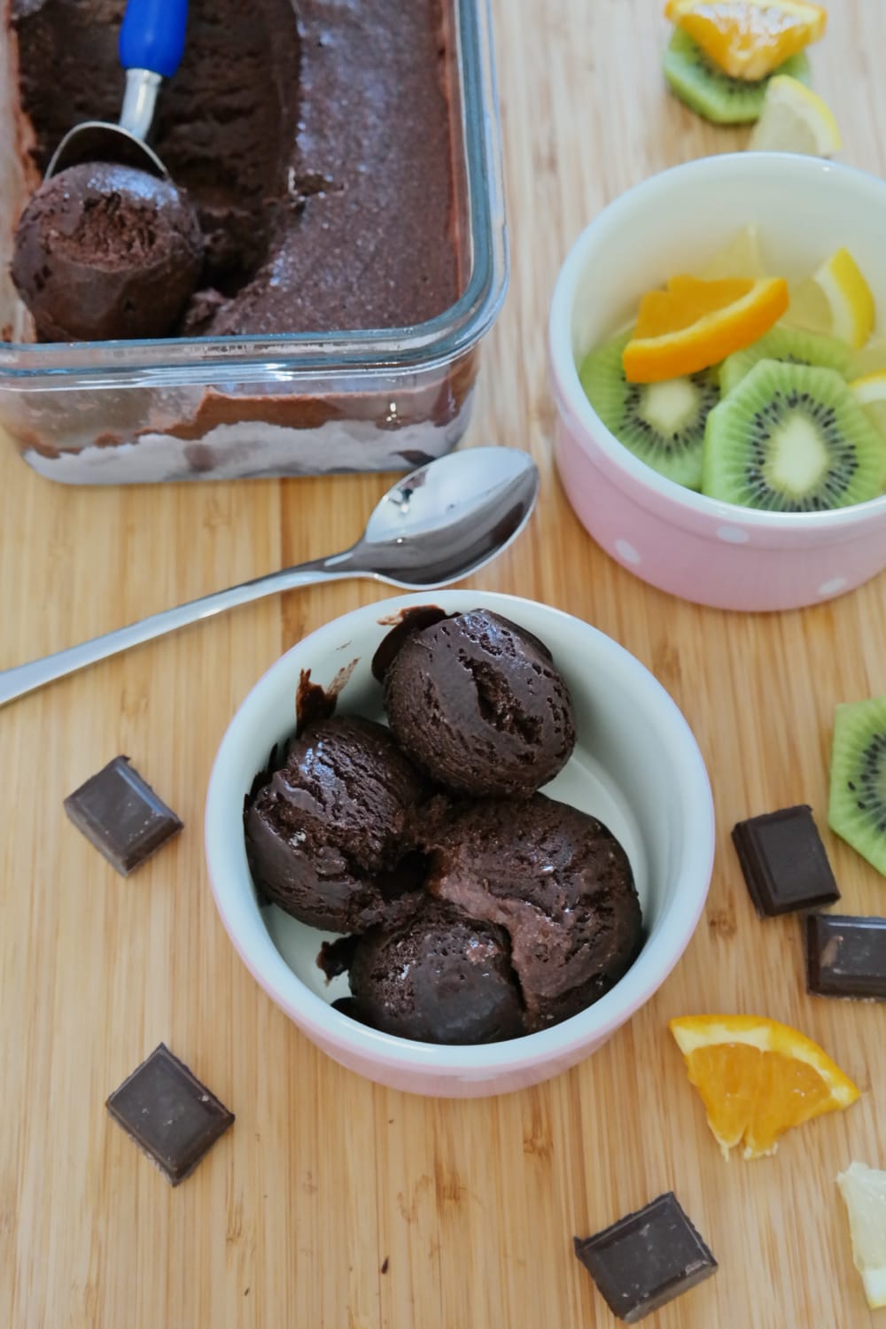 Homemade chocolate ice cream