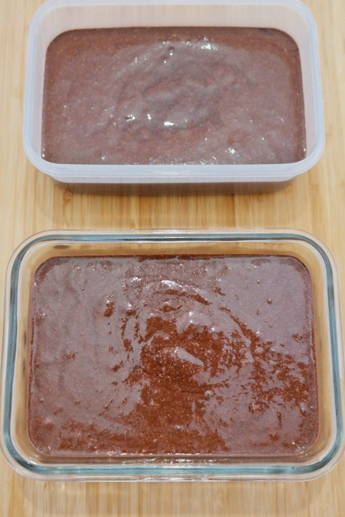 Homemade chocolate ice cream ready to freeze