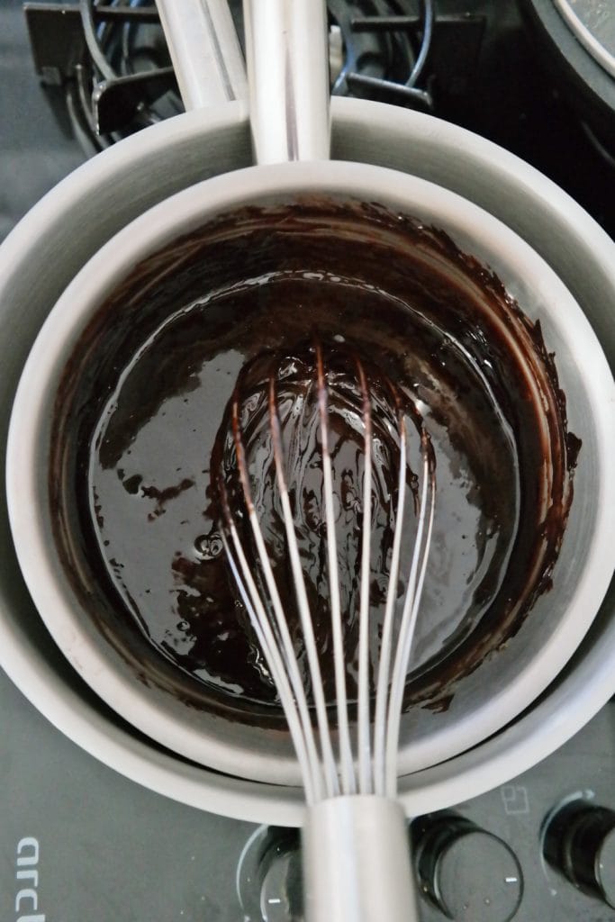 Homemade ice cream - chocolate mixture