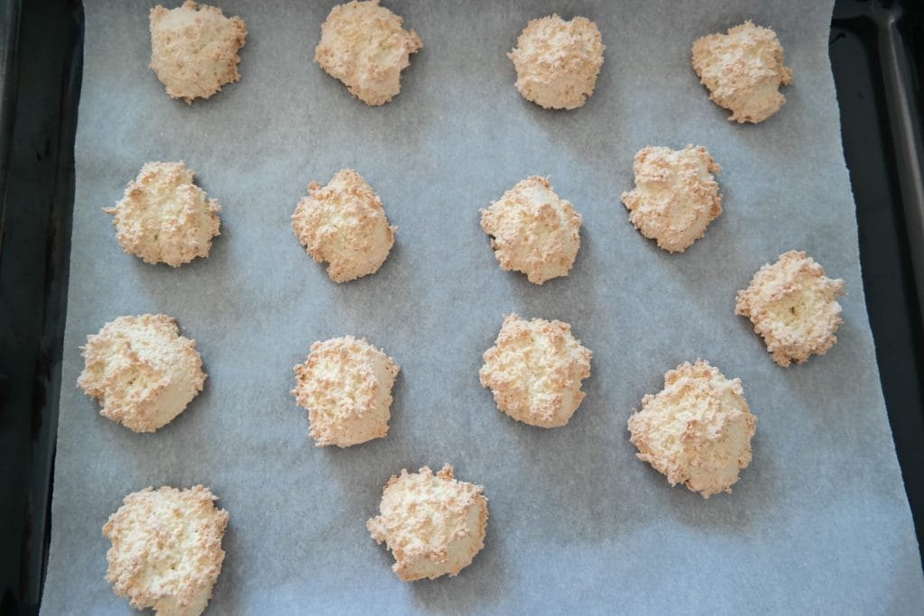 Coconut macaroons fresh out of the oven