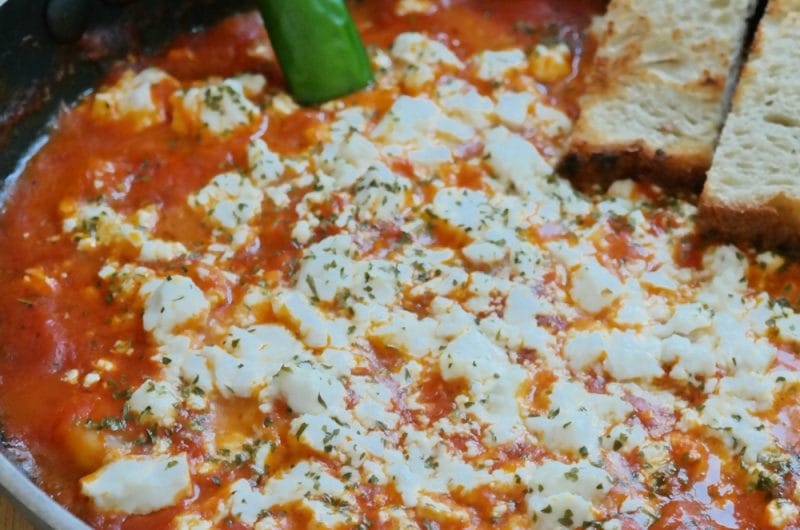 Shrimp Saganaki with Feta Cheese
