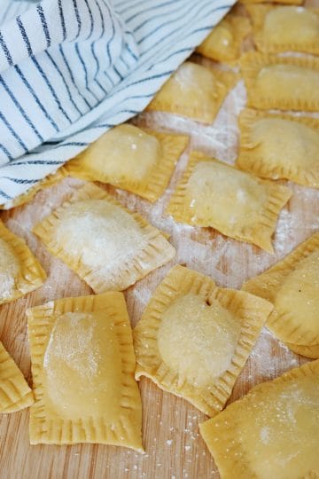 Homemade ravioli pasta