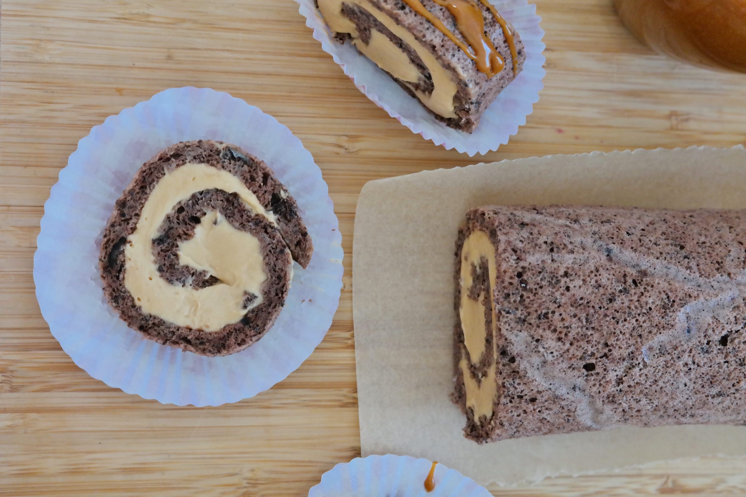 Caramel Roll Cake Recipe - Top View