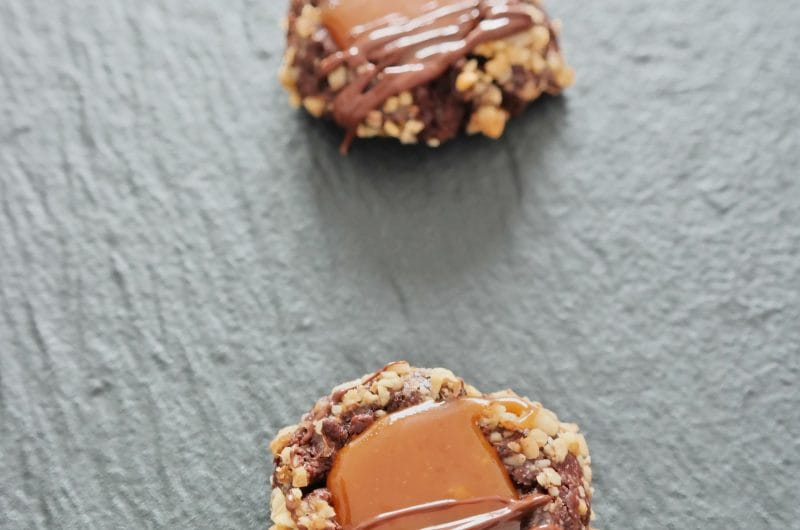 Chocolate Brownie Cookies with Walnuts and Caramel Recipe