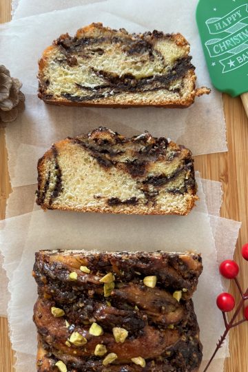 Chocolate Sweet bread with brandy syrup
