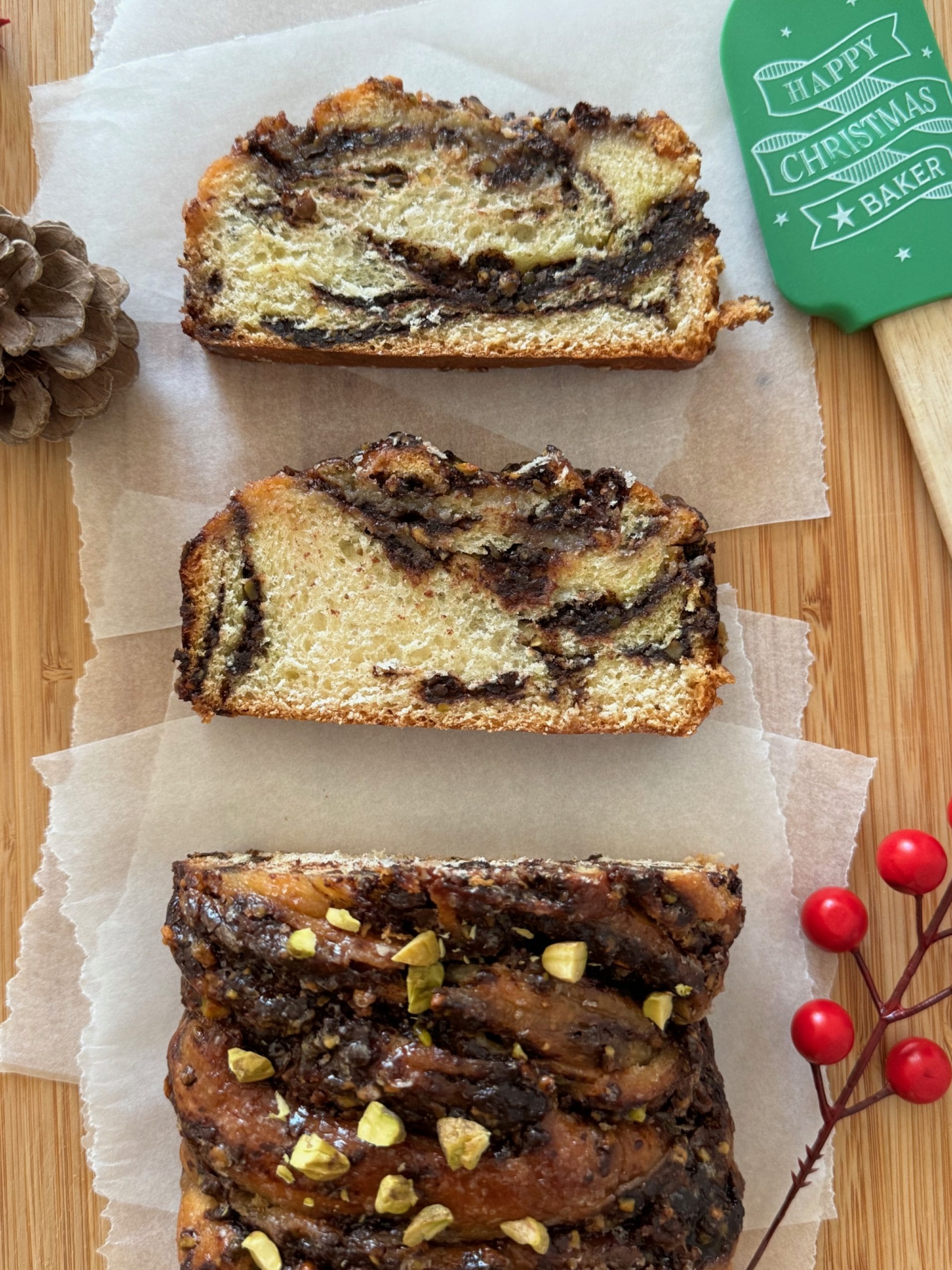 Chocolate Sweet bread with brandy syrup