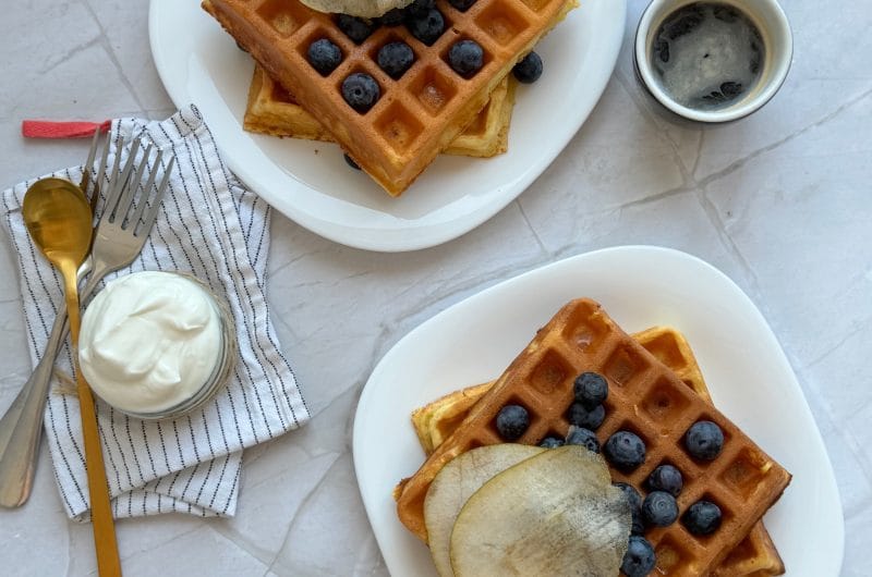Cottage Cheese and Greek Yogurt Waffles Recipe