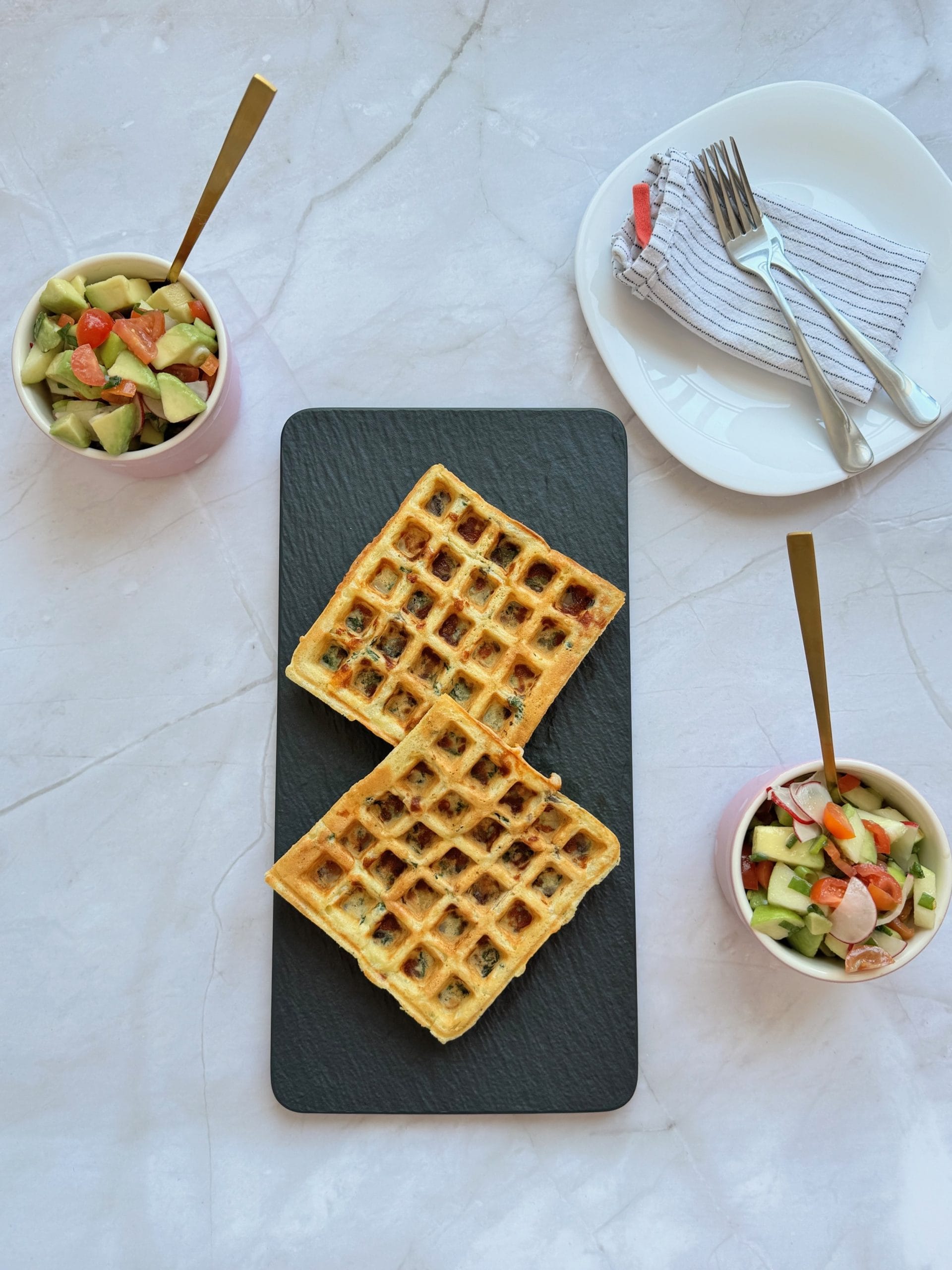 waffle-mozzarella-mushroom-spinach