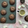 Cookies with hot cocoa and marshmallows