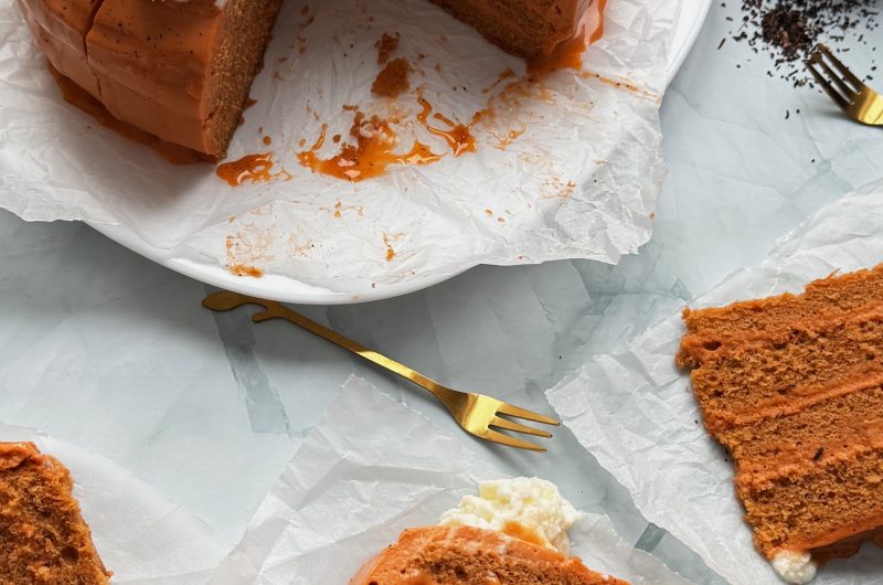 Thai Tea Cake with Coconut Cream and Mascarpone