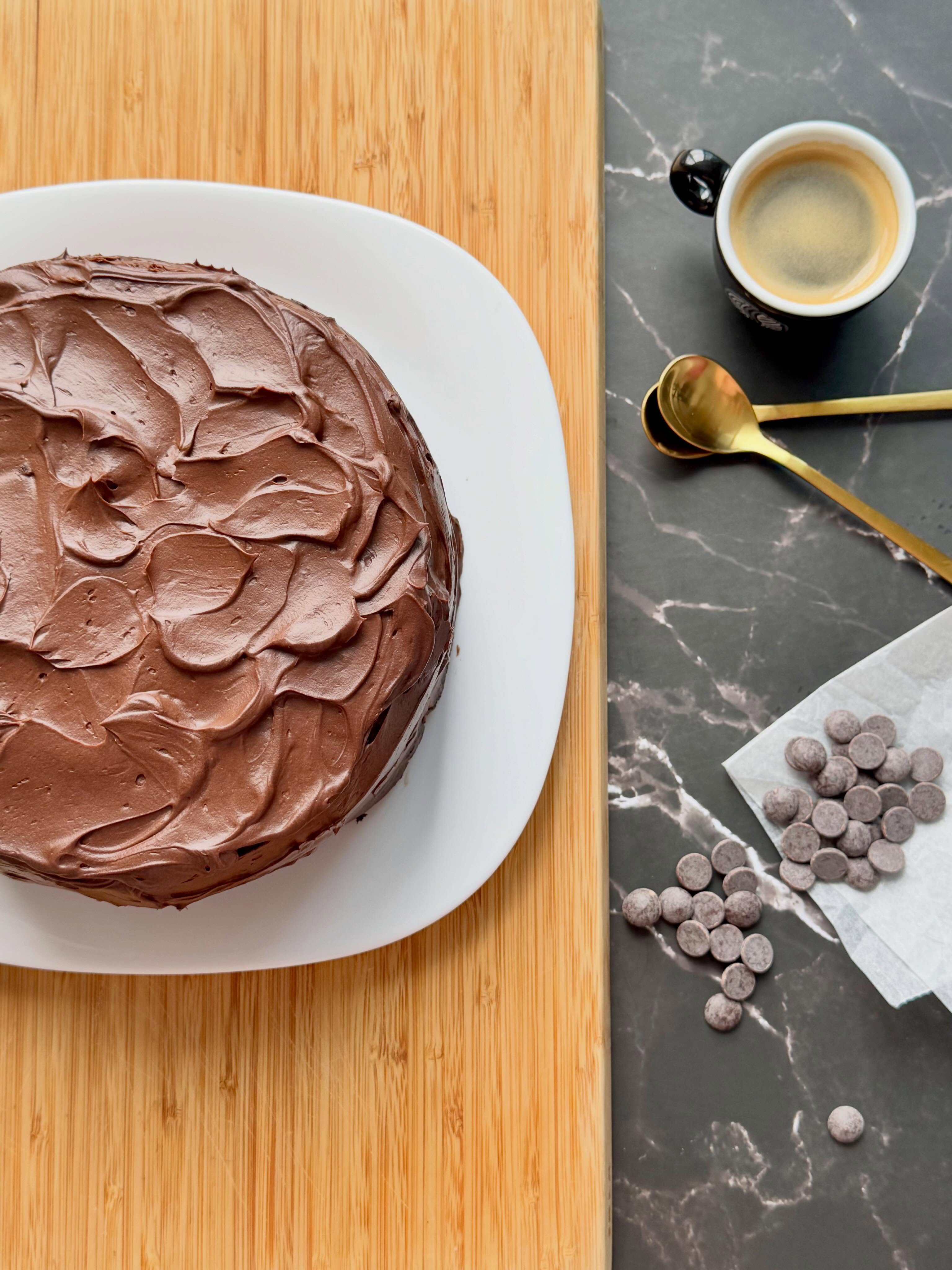Chocolate cake, espresso, and a quiet Monday. 🍫☕

Made using the recipe from @scientifically.sweet ￼ — “THE BEST MOIST CHOCOLATE CAKE”.

Simple, classic, and worth every step.

#ChocolateCake #HomeBaking #DessertPhotography #CoffeeAndCake #ChocolateDessert