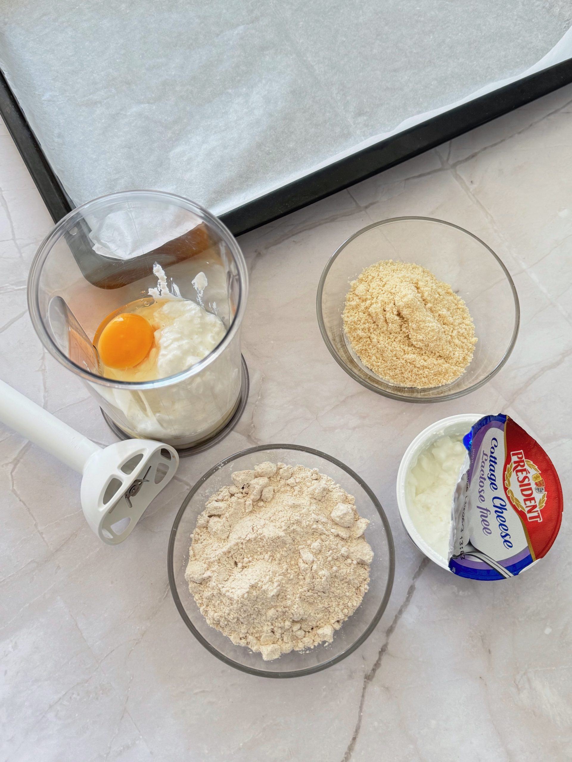 Ingredients for high-protein pizza crust