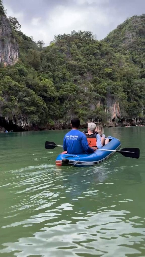 Heading to the hidden cave by canoe, Phuket, Thailand