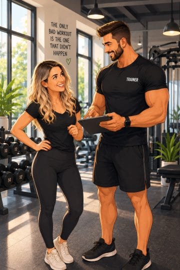 First Day at the Gym with a Personal Trainer