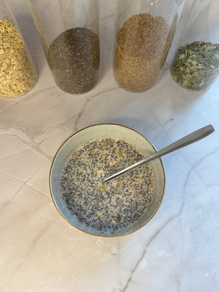 The Soaking Phase: Adding Milk to Your High-Fiber Breakfast Bowl