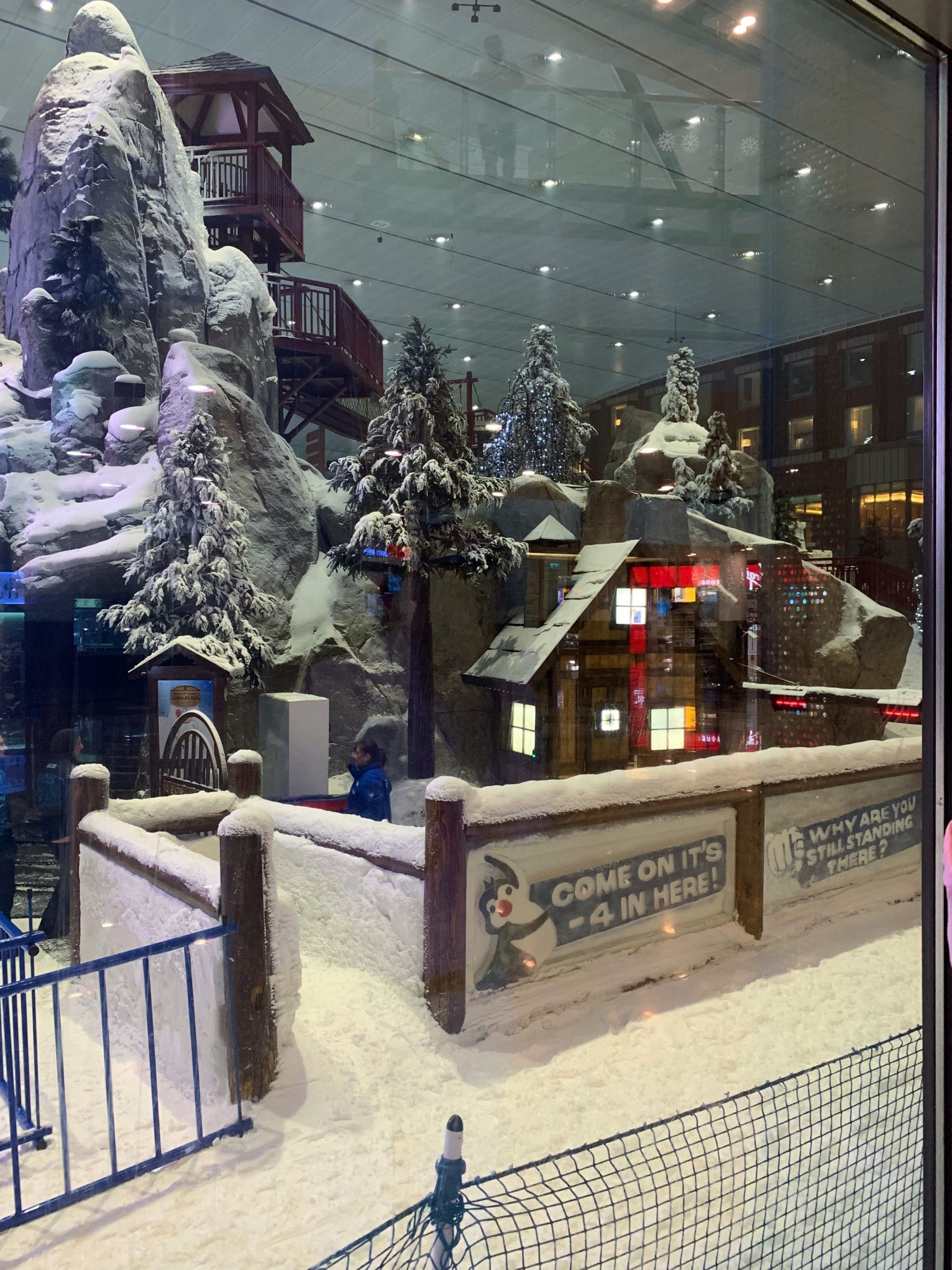 Partia de schi interioara Ski Dubai din Mall of the Emirates