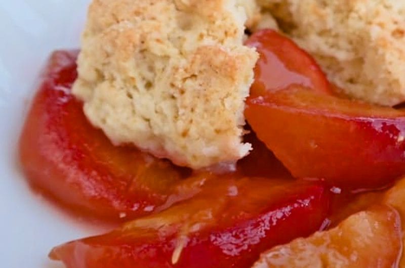 Fresh Peach Cobbler with Biscuit Topping